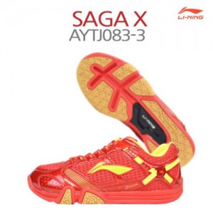 Ss 리닝-SAGA X 배드민턴화 AYTJ083-3 (레드/엘로우)/인도어화/스포츠화/운동화/배드민턴