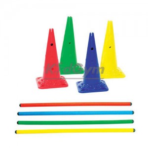 Ss 키드짐-허들콘폴대종합세트 허들콘 4개 폴대 4개묶음 (H) 50.8.cm 빨강, 노랑, 파랑, 녹색 학교체육용품