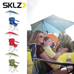 Ss 스킬스-스포츠브렐라체어 (Sport-Brella Chair) 구성-의자,브렐라(우산),보관주머니 (펼쳤을때) 가로-약93cm 깊이-약60cm 전체높이-약162cm 색상-초록,빨강,파랑/헬스/운동/의자/체육/휴대용의자