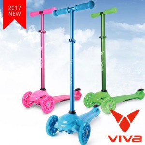 Ss 비바-3휠 킥보드/블루 그린 핑크/앞 발광바퀴/아동스쿠터/4단계 사이즈조절/Viva