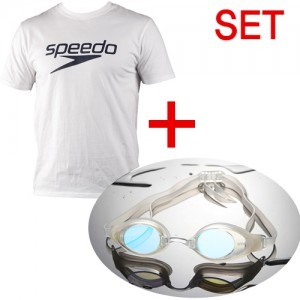 Ss 스피도-JULLE_White SET/수경 + 티셔츠/스페셜세트/물안경/수경/수영용품